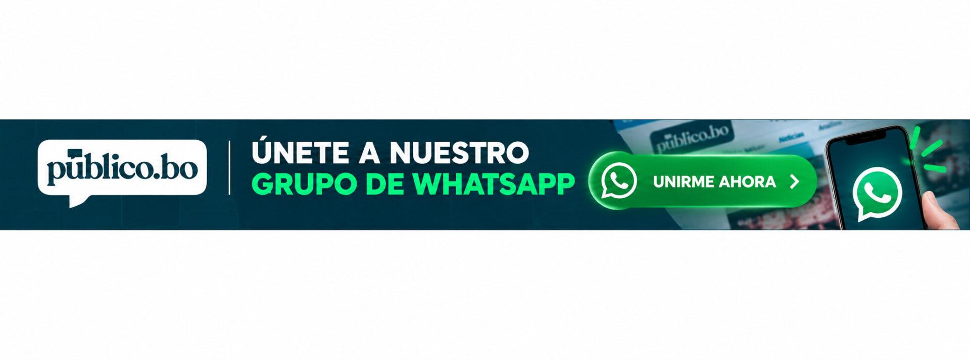 Únete al grupo oficial de WhatsApp de PUBLICO.BO